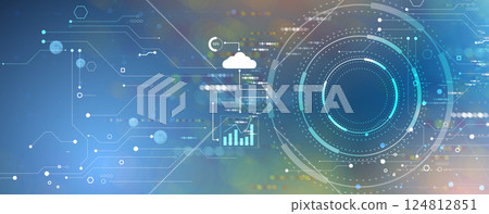 High technology and science background. Abstract  internet communications 124812851