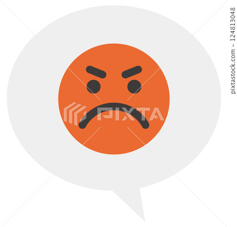 憤怒的表情語音氣泡圖 124813048
