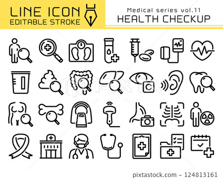Line Icon Medical Series vol.11 Health Checkups and Medical Checkups 124813161