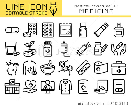Line Icon 醫療系列第 12 卷 醫學 124813163