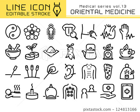 Line Icon Medical Series vol.13 Oriental Medicine/Chinese Medicine 124813166