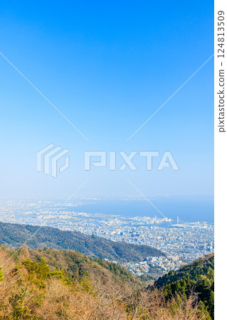 Spring view from Mount Rokko Observatory, Kobe, Hyogo Prefecture Spring view from Mount Rokko Observatory, Kobe, Hyogo Prefecture 124813509