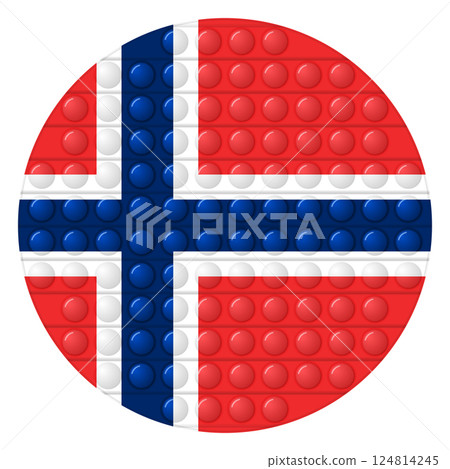 Glass light ball with flag of Norway. Round sphere, template icon. Norwegian national symbol. Glossy realistic ball, 3D vector illustration. Trendy antistress game pop it, simple dimple. Big bubble Glass light ball with flag of Norway. Round sphere, template icon. Norwegian national symbol. Glossy realistic ball, 3D vector illustration. Trendy antistress game pop it, simple dimple. Big bubble 124814245