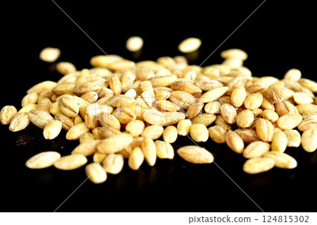 Pearl barley close-up. Pearl barley close-up. 124815302