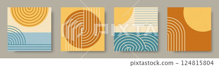 Contemporary summer square posts templates set Contemporary summer square posts templates set 124815804