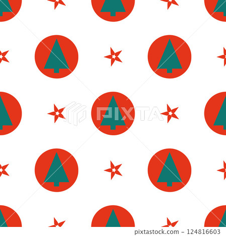 A pattern of red and green Christmas trees and stars A pattern of red and green Christmas trees and stars 124816603