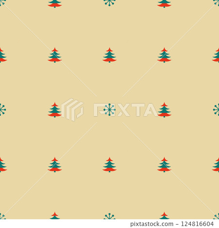 A pattern of Christmas trees is shown in a light blue and green color scheme A pattern of Christmas trees is shown in a light blue and green color scheme 124816604