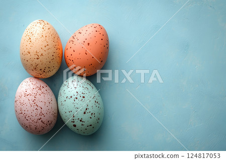 Creative eco-friendly Easter egg dyes for spring celebrations in 2025 copy space 124817053