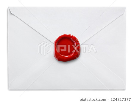 Blank envelope on white background 124817377