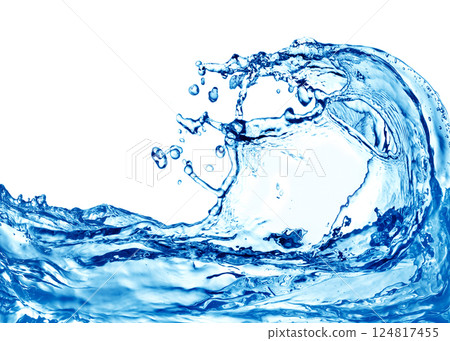 Water wave on white background Water wave on white background 124817455