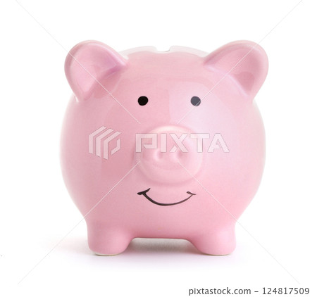 Pink piggy bank 124817509