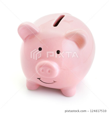 Pink piggy bank 124817510