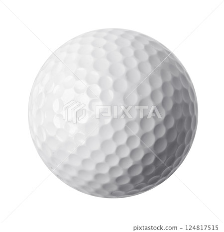 Golf ball on white background 124817515