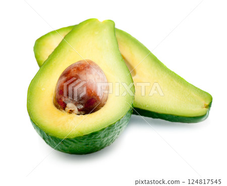 Avocado on white background 124817545