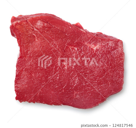 Raw meat piece on white background 124817546