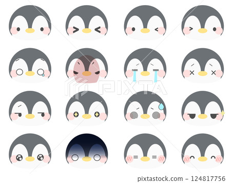 Penguin various faces 124817756