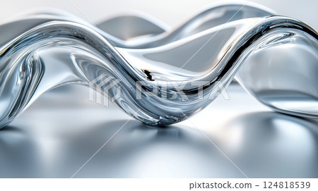 Distorted Glass Surface with Wavy Shapes Creating a Peaceful Atmosphere Distorted Glass Surface with Wavy Shapes Creating a Peaceful Atmosphere 124818539