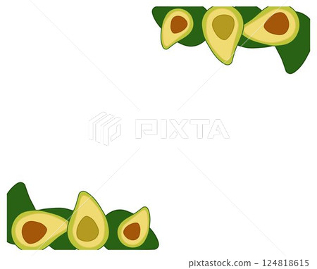 Avocado rectangle composition Frame. Avocado flat vector Background with Space for Text. Banner, poster, wrapping paper, sticker, print, modern textile design. Eat green Avocado rectangle composition Frame. Avocado flat vector Background with Space for Text. Banner, poster, wrapping paper, sticker, print, modern textile design. Eat green 124818615