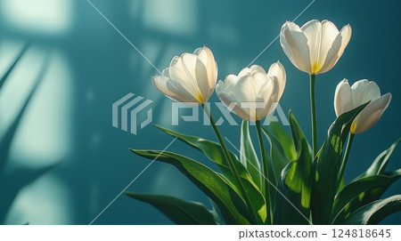 Elegant Spring Centerpiece with White Tulips Inspired by Peaceful Moments 124818645