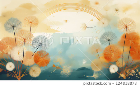 A fantastic spring scene with fluff swaying in the wind 124818878