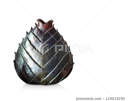 front view brown and black clay vase on white background, object, decor, fashion, ancient, ancient, copy space front view brown and black clay vase on white background, object, decor, fashion, ancient, ancient, copy space 124819293