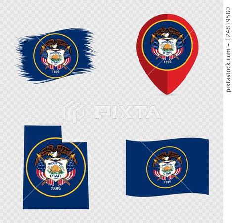 Utah State Flag Icon Set. 124819580