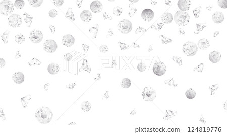 Diamond background vector crystal falling gemstone. Diamond brilliant jewel image 124819776