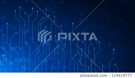 Abstract tech background with blue digital line pattern and futuristic circuit design. AI data Abstract tech background with blue digital line pattern and futuristic circuit design. AI data 124819777