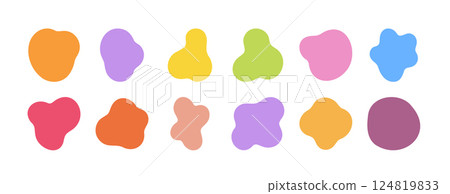 Organic shape blob vector liquid abstract icon. Simple organic shape element blob bubble fluid round 124819833