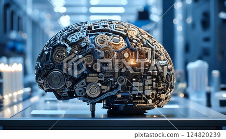 Image of a mechanized brain 124820239