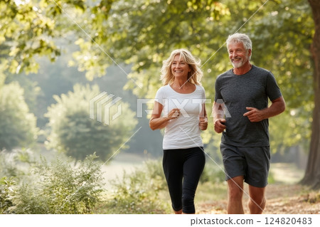 Senior couple jogging 124820483