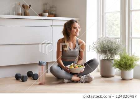 Healthy lifestyle and fitness beauty 124820487