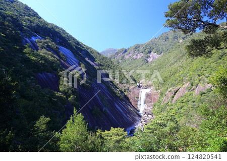A wide-angle shot of the famous Chihiro Falls on Yakushima, shot slightly to the right 124820541