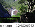 The famous Chihiro Falls on Yakushima Island and a shot of the waterfall's name 124820542