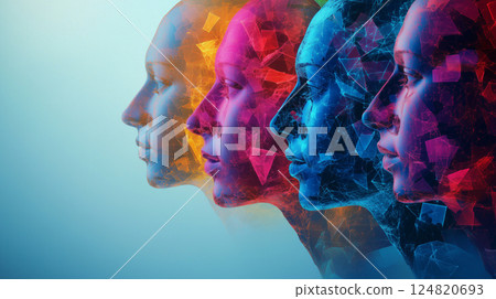 豐富多彩的人類概況的抽象圖畫 124820693