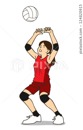女排球員拋球 女排球員拋球 124820915