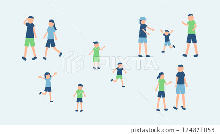 Illustration of people enjoying summer 124821053