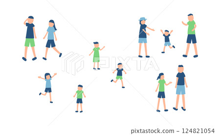 Illustration of people enjoying summer Illustration of people enjoying summer 124821054