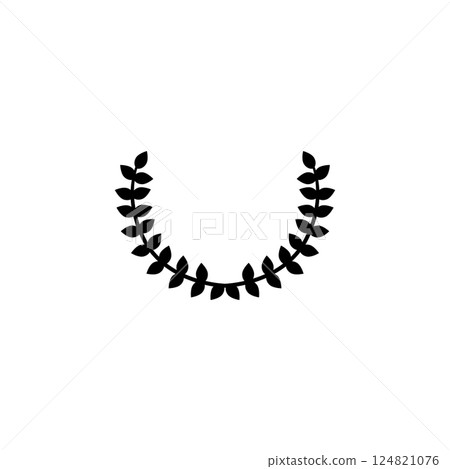 Elegant black laurel wreath vector icon symbolizing victory and honor 124821076