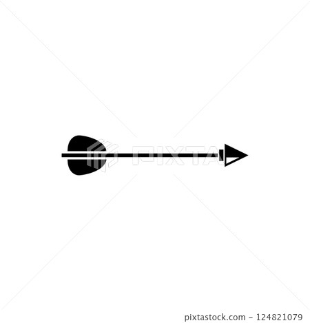 Sleek black arrow icon with circular motif Sleek black arrow icon with circular motif 124821079