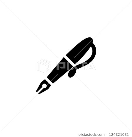 Sleek black fountain pen vector icon for elegant writing Sleek black fountain pen vector icon for elegant writing 124821081