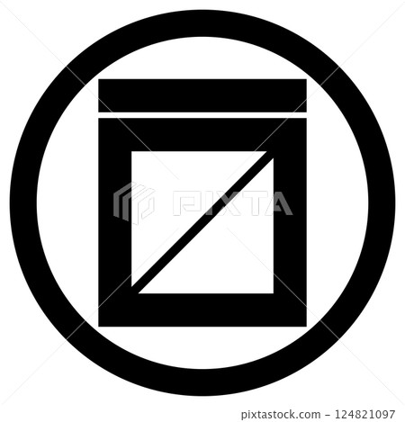 這是一個家族徽章。它被稱為“Masu-gaki”（一個帶有中心環和正方形的正方形）。 124821097