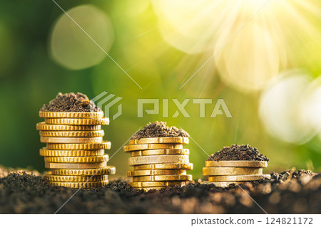 Growing Money - Plant On Coins - Finance And Investment Concept. plant growing step on coins. concept finance and accounting. development to achieve goals, business outlook, financial long investment. Growing Money - Plant On Coins - Finance And Investment Concept. plant growing step on coins. concept finance and accounting. development to achieve goals, business outlook, financial long investment. 124821172