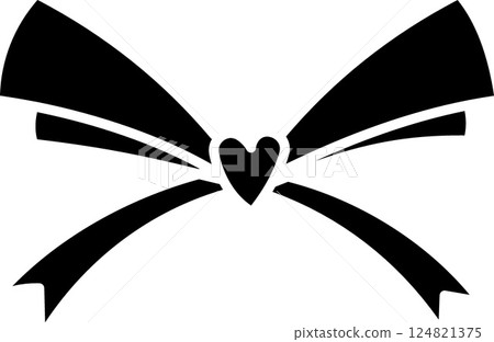 doodle bow Pink ribbon. Bow design with heart shape in shades of pink. in glyph style doodle bow Pink ribbon. Bow design with heart shape in shades of pink. in glyph style 124821375