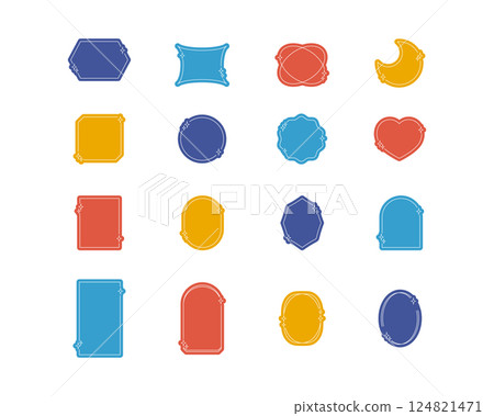 Set of retro sticker style star frames Set of retro sticker style star frames 124821471