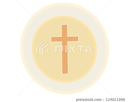 Illustration of a shining gold cross 124821998