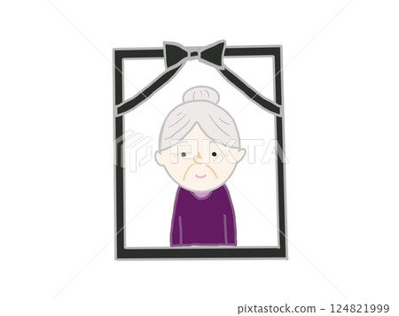 葬禮肖像中的一位老年婦女的插圖 124821999