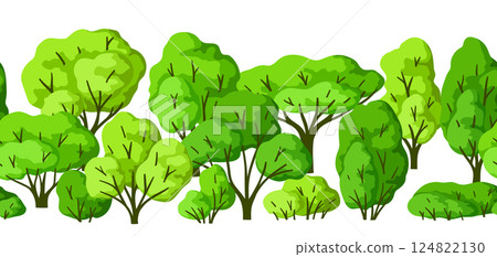Pattern with trees. Spring or summer stylized plants. Pattern with trees. Spring or summer stylized plants. 124822130