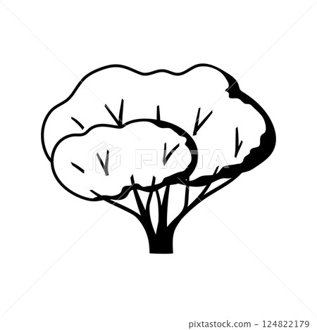 Stylized tree with leaves. Natural summer or spring image. Stylized tree with leaves. Natural summer or spring image. 124822179
