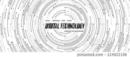 Technology circle circuit background. Abstract big data and AI concept Technology circle circuit background. Abstract big data and AI concept 124822186